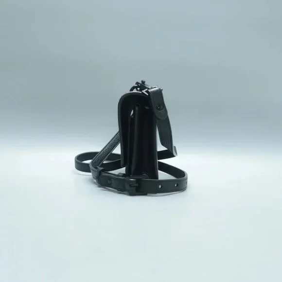 100% Authentic SAINT LAURENT Sunset Mini Black Leather Shoulder Bag 1294-101724 - Picture 3 of 12